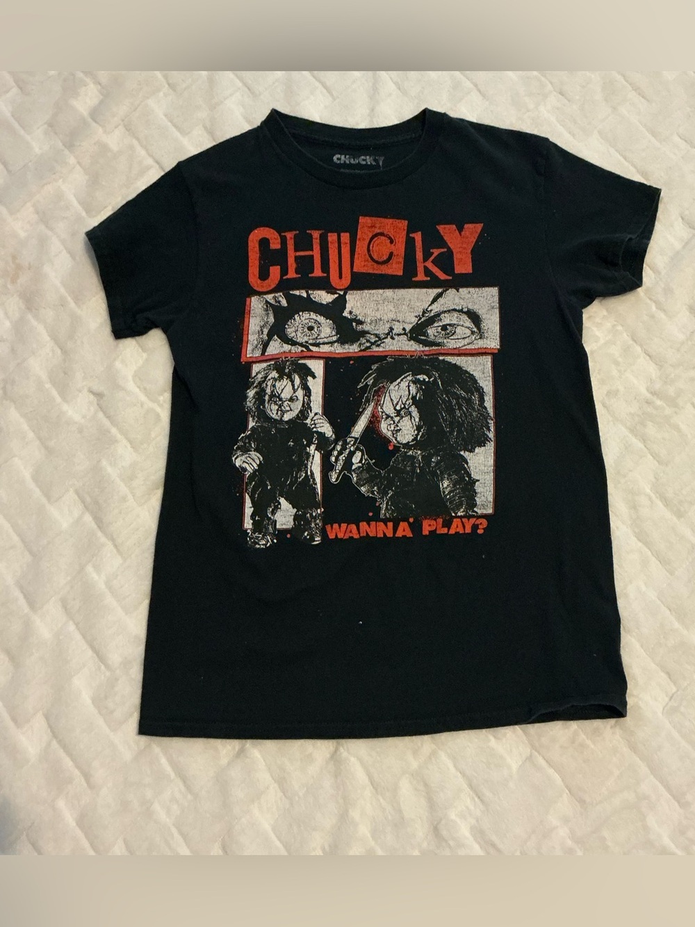 Chucky Wanna Play Horror Movie Graphic T-Shirt Black Men’s-Size Small/Vintage - Picture 4 of 7